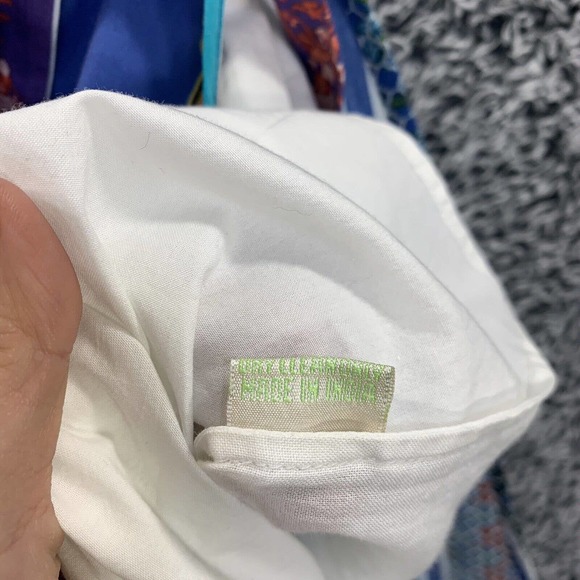 Elegant Blue Patterned Sleeveless Dress - Picture 10 of 12